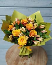 Букет цветов из:  Альстромерии и Розы #REPLACE_PRED# Казанское