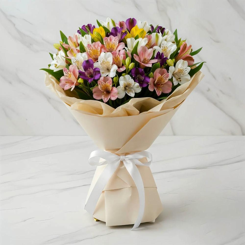 Букет цветов из: Альстромерии в Казанское