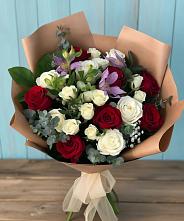 Букет цветов из:  Розы и Альстромерии #REPLACE_PRED# Казанское