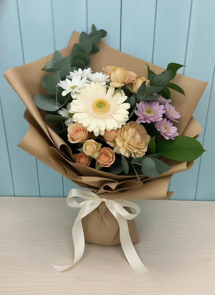 Букет цветов из: Герберы и Хризантемы в Казанское