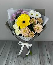 Букет цветов из:  Розы, Герберы и Хризантемы #REPLACE_PRED# Казанское