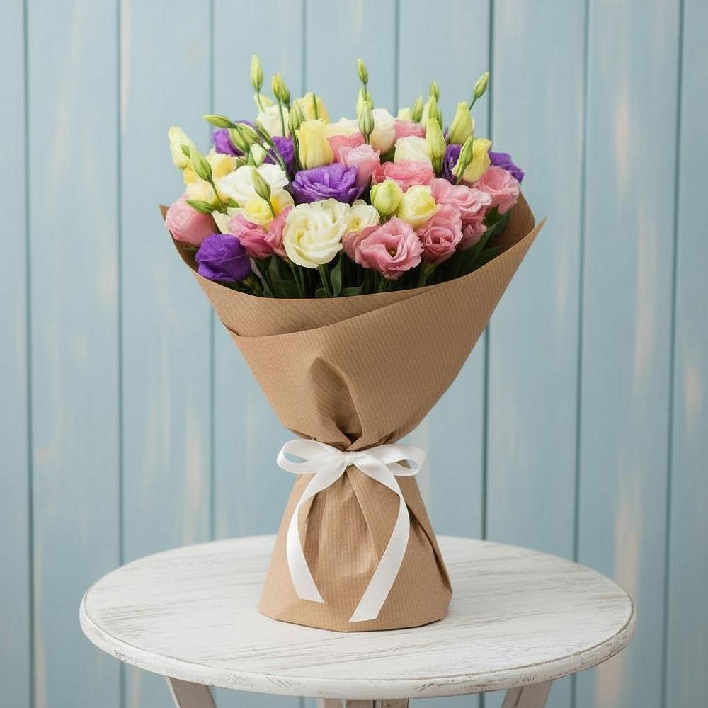 Букет цветов из: Лизиантусы в Казанское