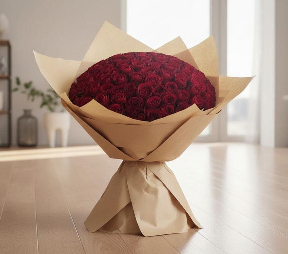 Букет 101 Красная роза в Казанское