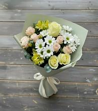Букет цветов из:  Альстромерии, Розы и Хризантемы #REPLACE_PRED# Казанское